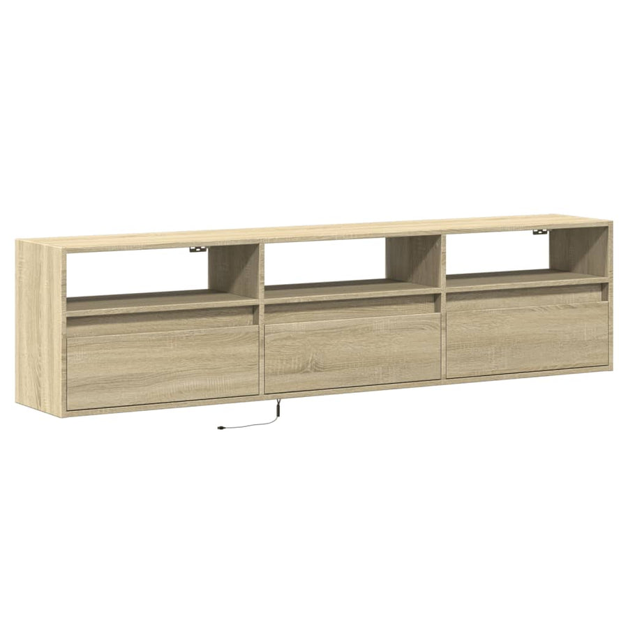 Tv-wandmeubel met LED-verlichting 180x31x45 cm sonoma eiken