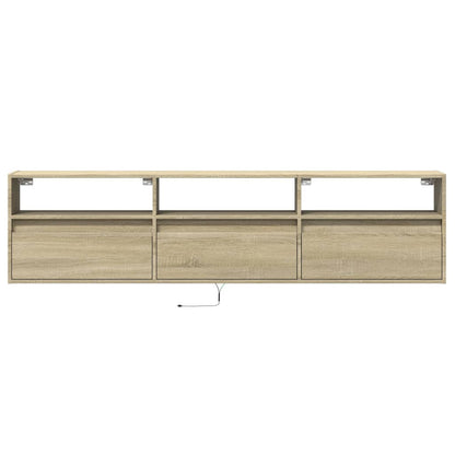 Tv-wandmeubel met LED-verlichting 180x31x45 cm sonoma eiken