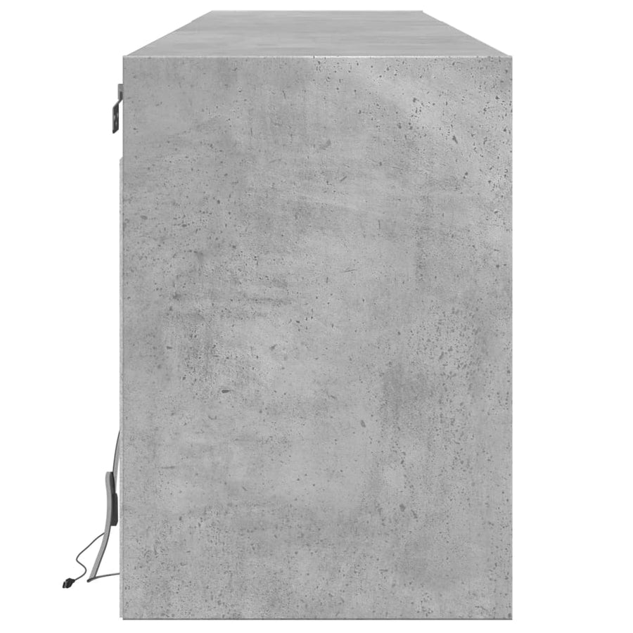 Tv-wandmeubel met LED-verlichting 180x31x45 cm betongrijs