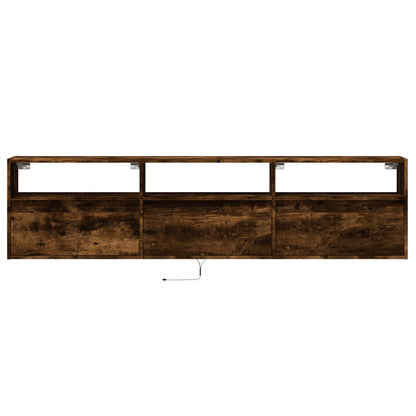 Tv-wandmeubel met LED-verlichting 180x31x45 cm gerookt eiken