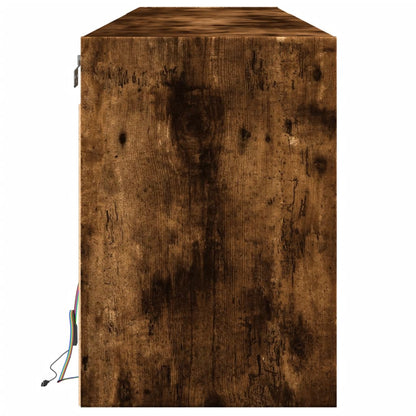 Tv-wandmeubel met LED-verlichting 180x31x45 cm gerookt eiken
