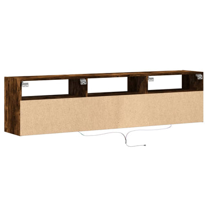 Tv-wandmeubel met LED-verlichting 180x31x45 cm gerookt eiken