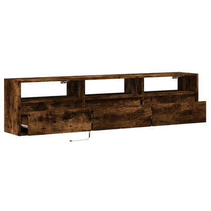Tv-wandmeubel met LED-verlichting 180x31x45 cm gerookt eiken