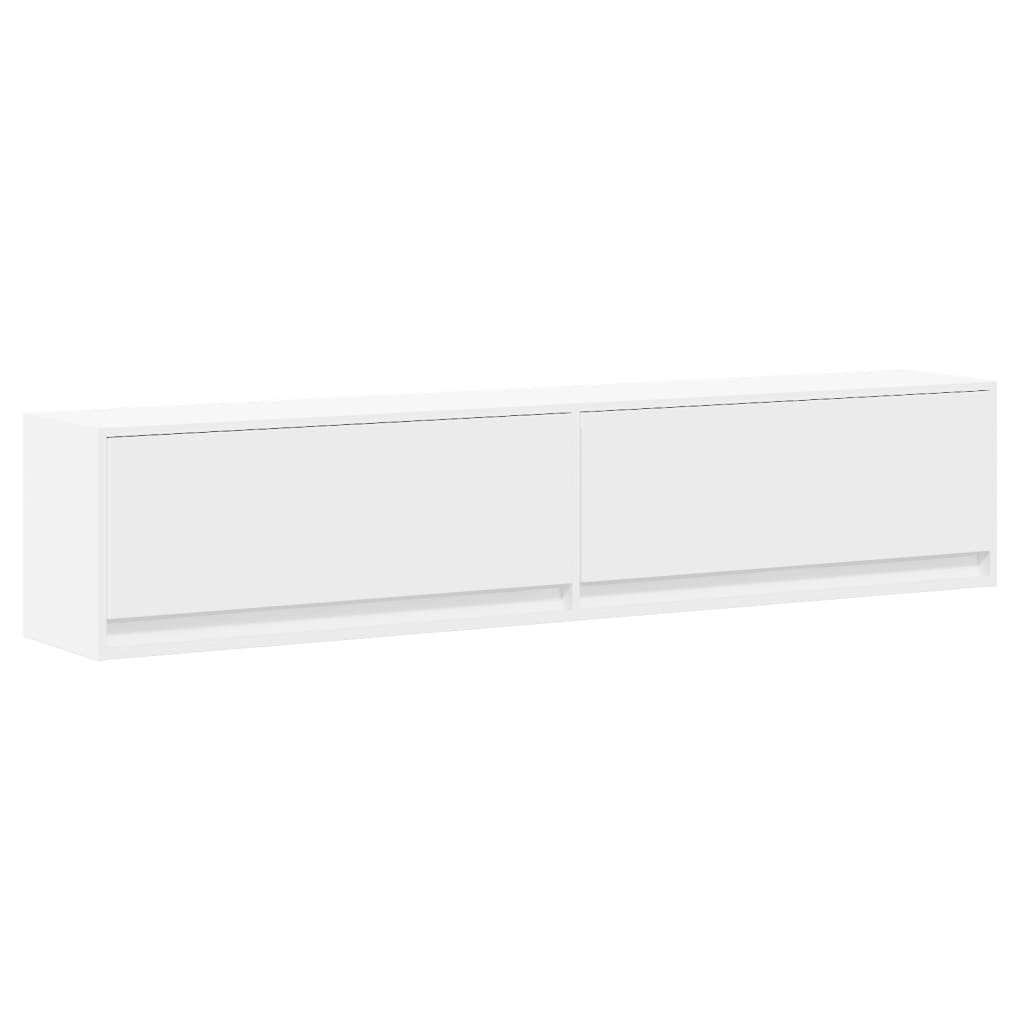Tv-wandmeubel met LED-verlichting 180x31x38 cm wit