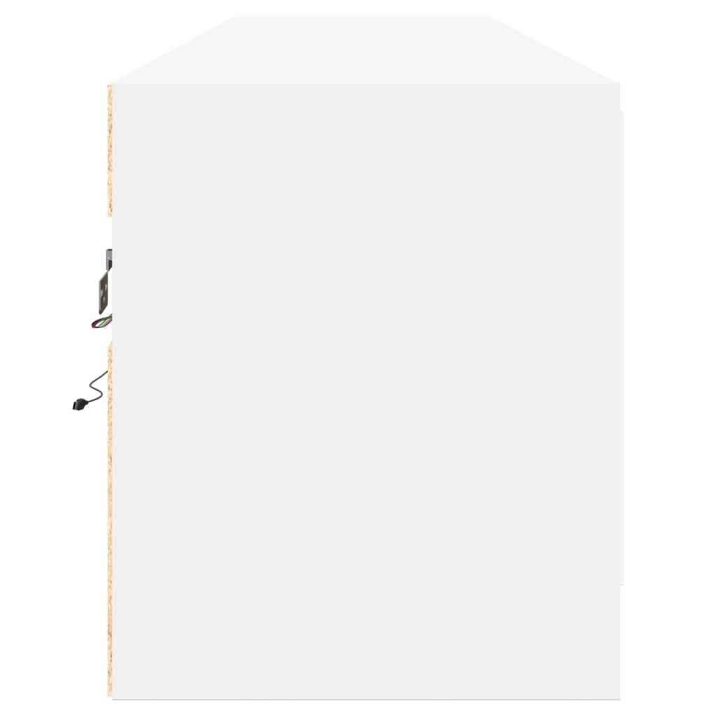 Tv-wandmeubel met LED-verlichting 180x31x38 cm wit