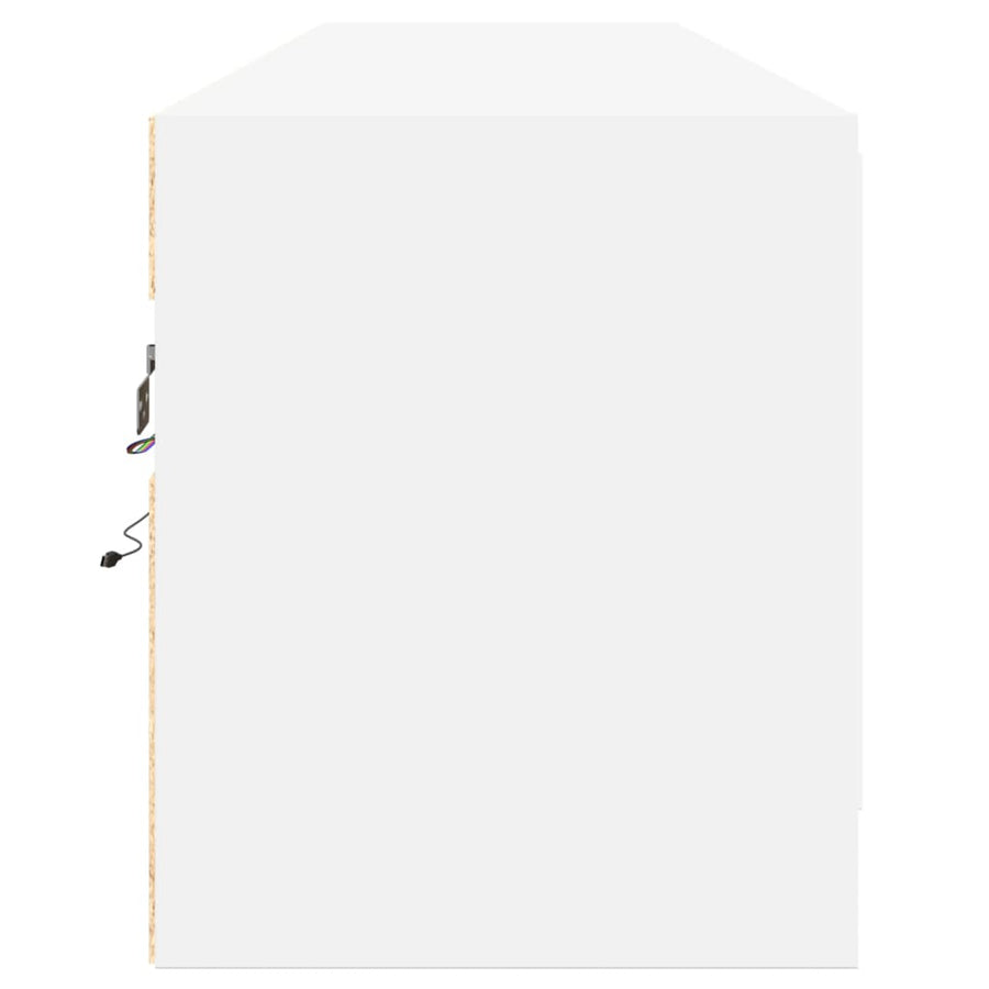 Tv-wandmeubel met LED-verlichting 180x31x38 cm wit