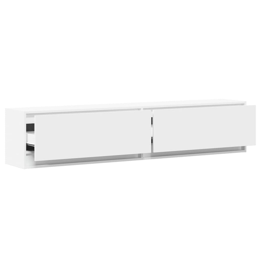 Tv-wandmeubel met LED-verlichting 180x31x38 cm wit
