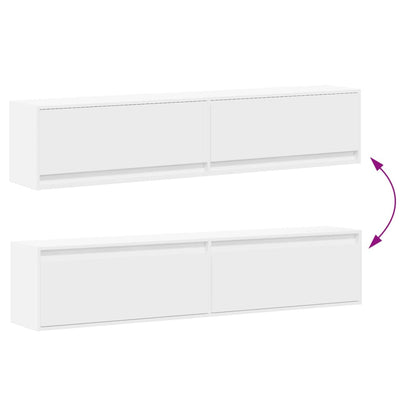 Tv-wandmeubel met LED-verlichting 180x31x38 cm wit