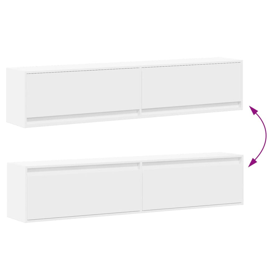 Tv-wandmeubel met LED-verlichting 180x31x38 cm wit