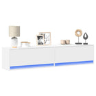 TV cabinet with LED lighting 180x31x38 cm white