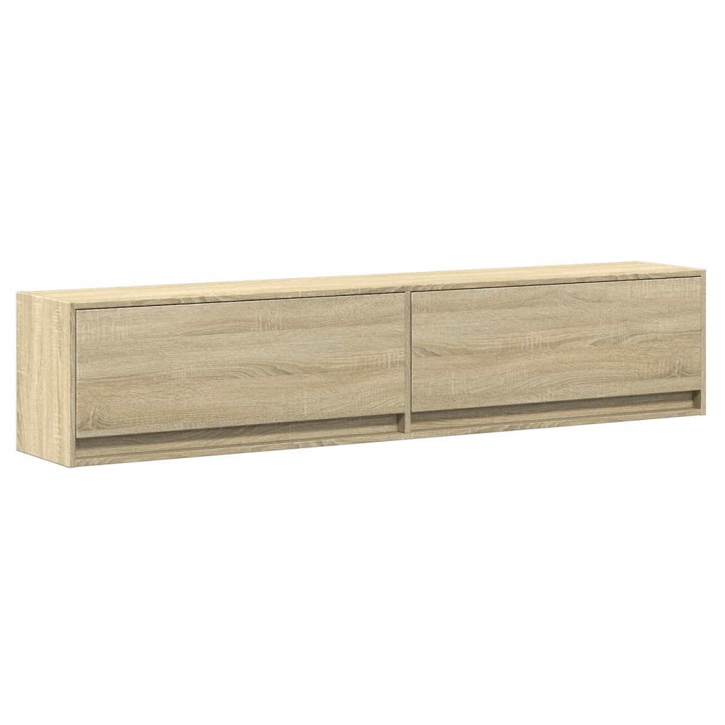 Tv-wandmeubel met LED-verlichting 180x31x38 cm sonoma eiken