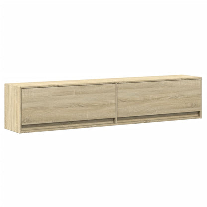 Tv-wandmeubel met LED-verlichting 180x31x38 cm sonoma eiken