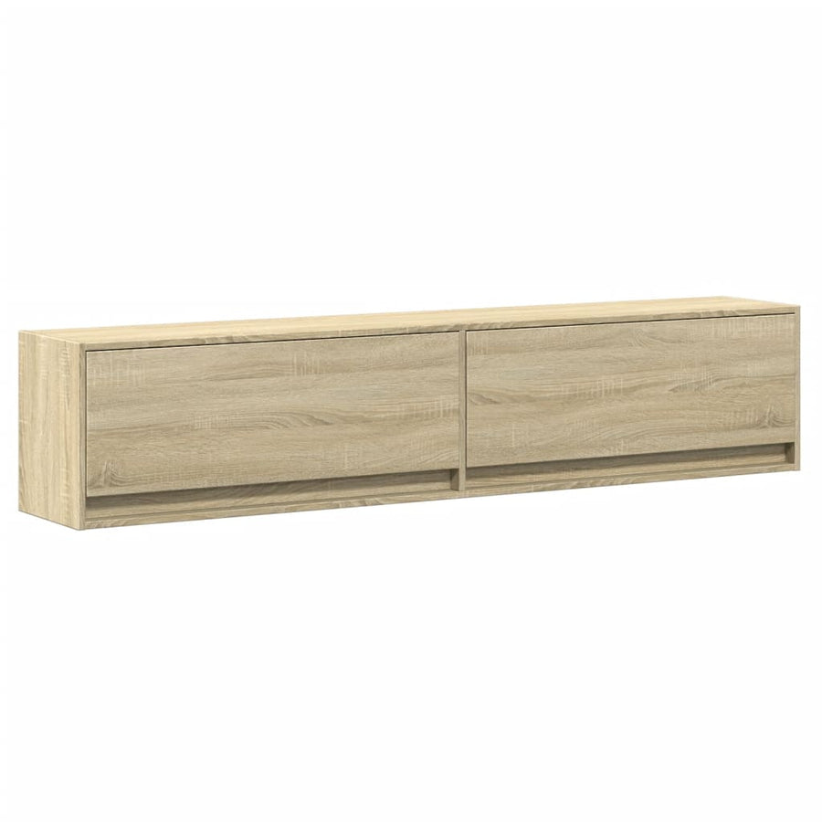Tv-wandmeubel met LED-verlichting 180x31x38 cm sonoma eiken