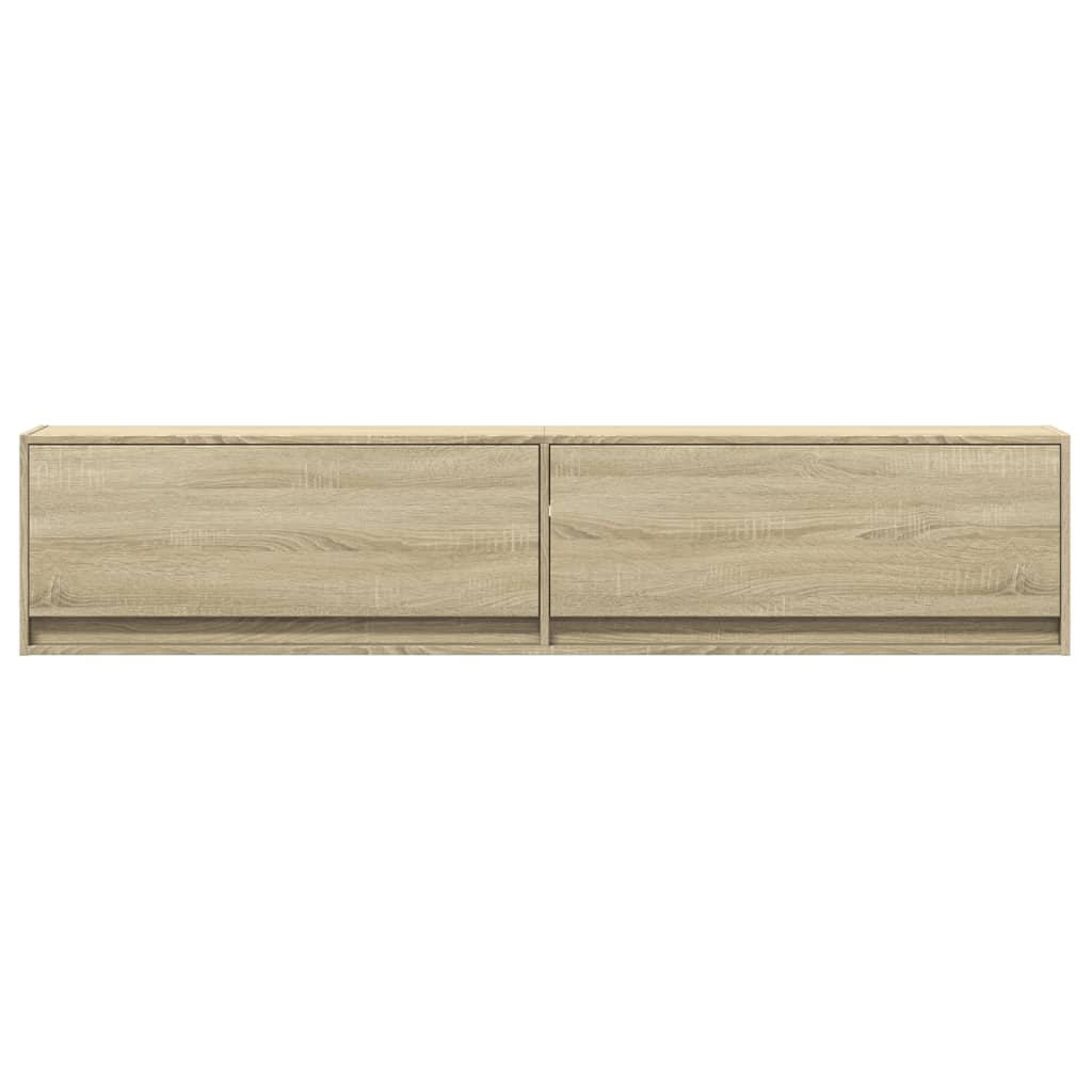 Tv-wandmeubel met LED-verlichting 180x31x38 cm sonoma eiken