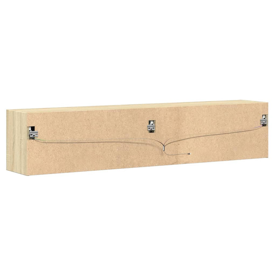 Tv-wandmeubel met LED-verlichting 180x31x38 cm sonoma eiken