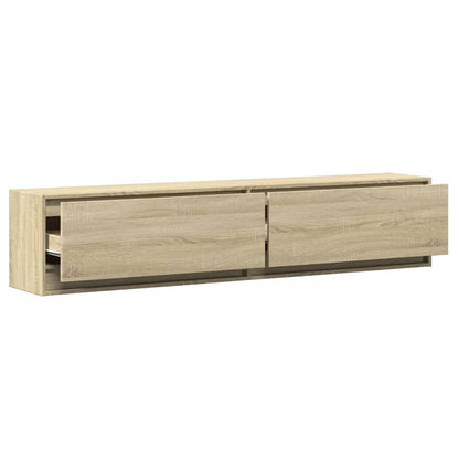 Tv-wandmeubel met LED-verlichting 180x31x38 cm sonoma eiken