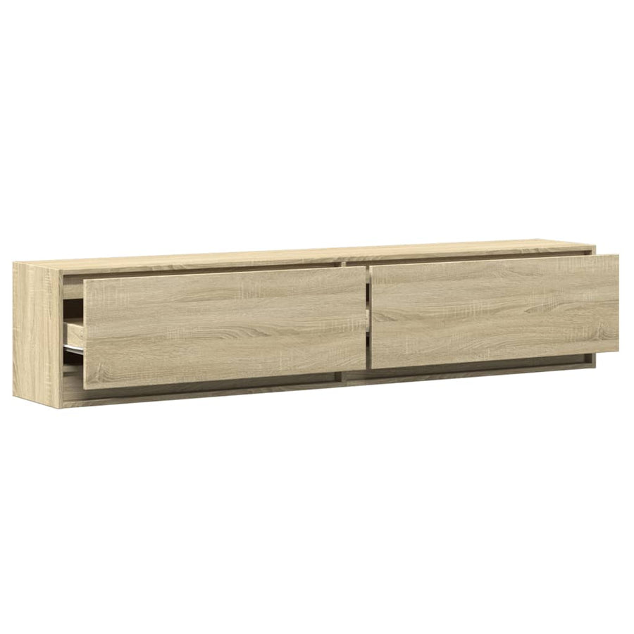 Tv-wandmeubel met LED-verlichting 180x31x38 cm sonoma eiken