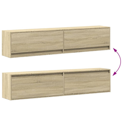 Tv-wandmeubel met LED-verlichting 180x31x38 cm sonoma eiken