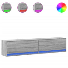Tv-wandmeubel met LED-verlichting 180x31x38 cm grijs sonoma