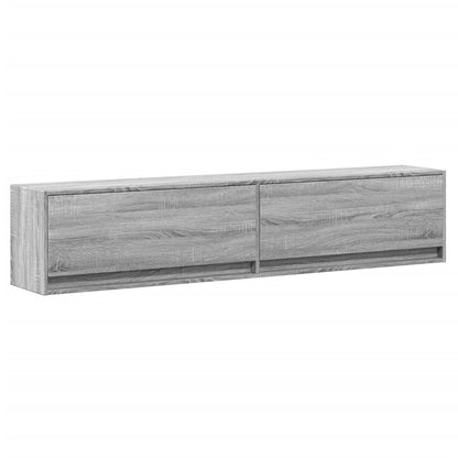 Tv-wandmeubel met LED-verlichting 180x31x38 cm grijs sonoma