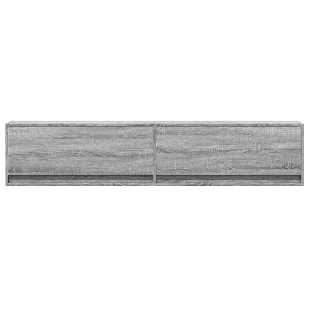 Tv-wandmeubel met LED-verlichting 180x31x38 cm grijs sonoma