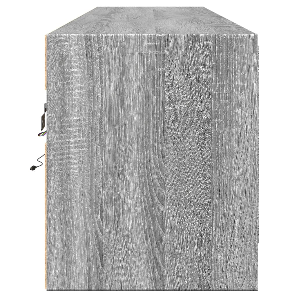 Tv-wandmeubel met LED-verlichting 180x31x38 cm grijs sonoma