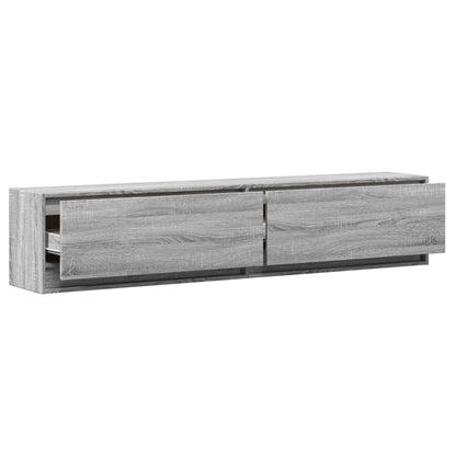 Tv-wandmeubel met LED-verlichting 180x31x38 cm grijs sonoma