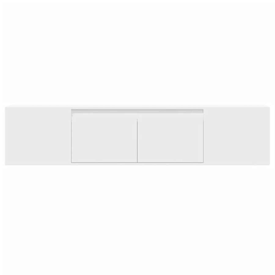 Tv-wandmeubel met LED-verlichting 180x31x39,5 cm wit