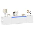 TV cabinet with LED lighting 180x31x39.5 cm white