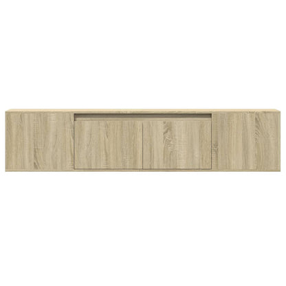 Tv-wandmeubel met LED-verlichting 180x31x39,5 cm sonoma eiken