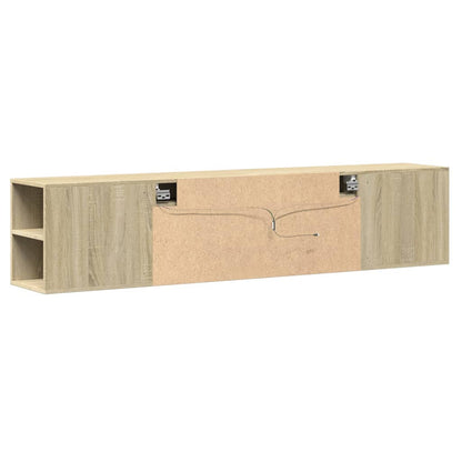 Tv-wandmeubel met LED-verlichting 180x31x39,5 cm sonoma eiken