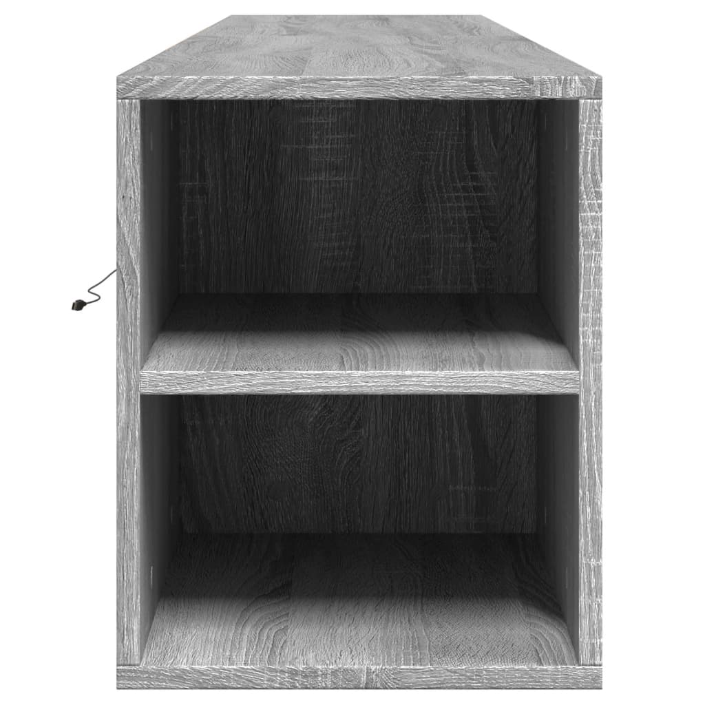 Tv-wandmeubel met LED-verlichting 180x31x39,5 cm grijs sonoma