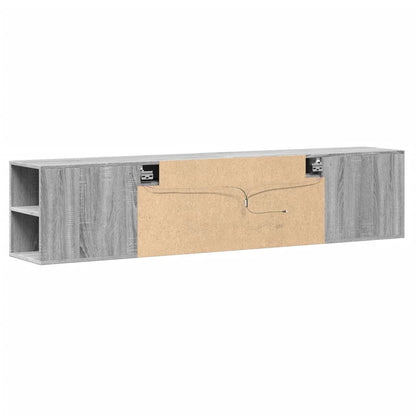 Tv-wandmeubel met LED-verlichting 180x31x39,5 cm grijs sonoma
