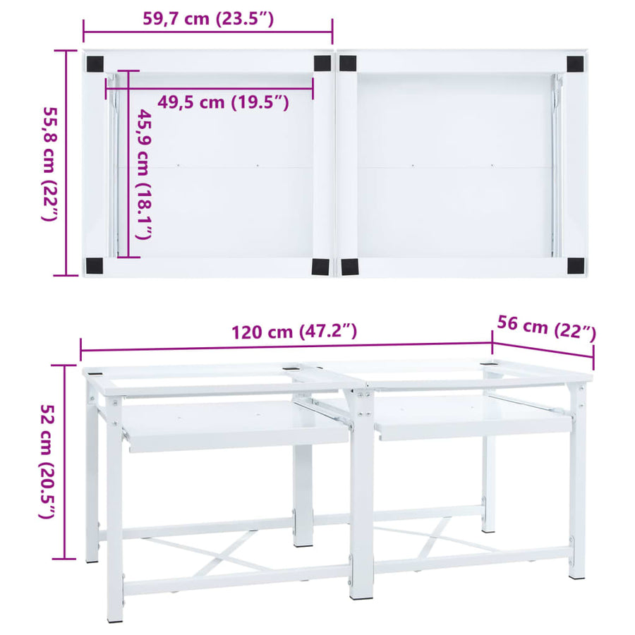 | Wasmachine Pedestal | Wit Staal
