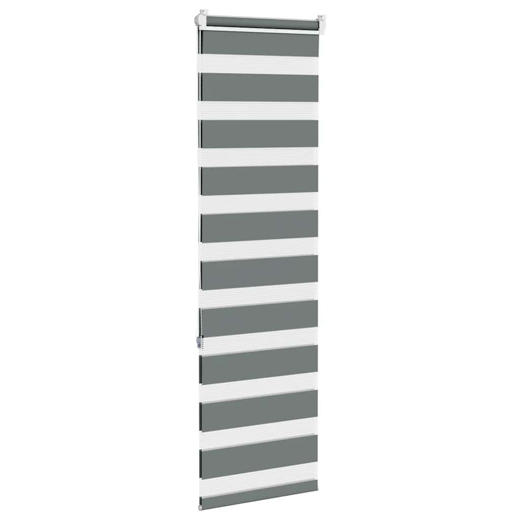 Zebra rolgordijn 45x150 cm stofbreedte 40,9 cm donkergrijs