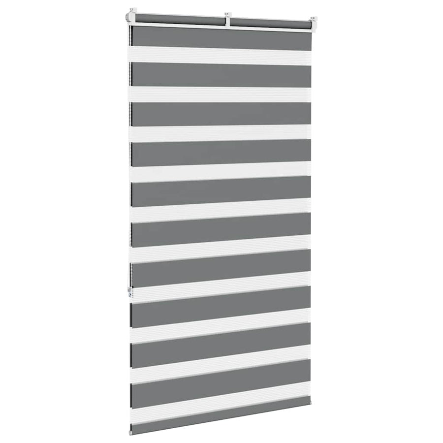 Zebra rolgordijn 80x150 cm stofbreedte 75,9 cm donkergrijs