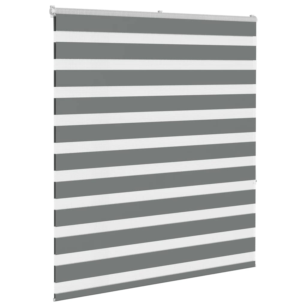 Zebra rolgordijn 130x150 cm stofbreedte 125,9 cm donkergrijs