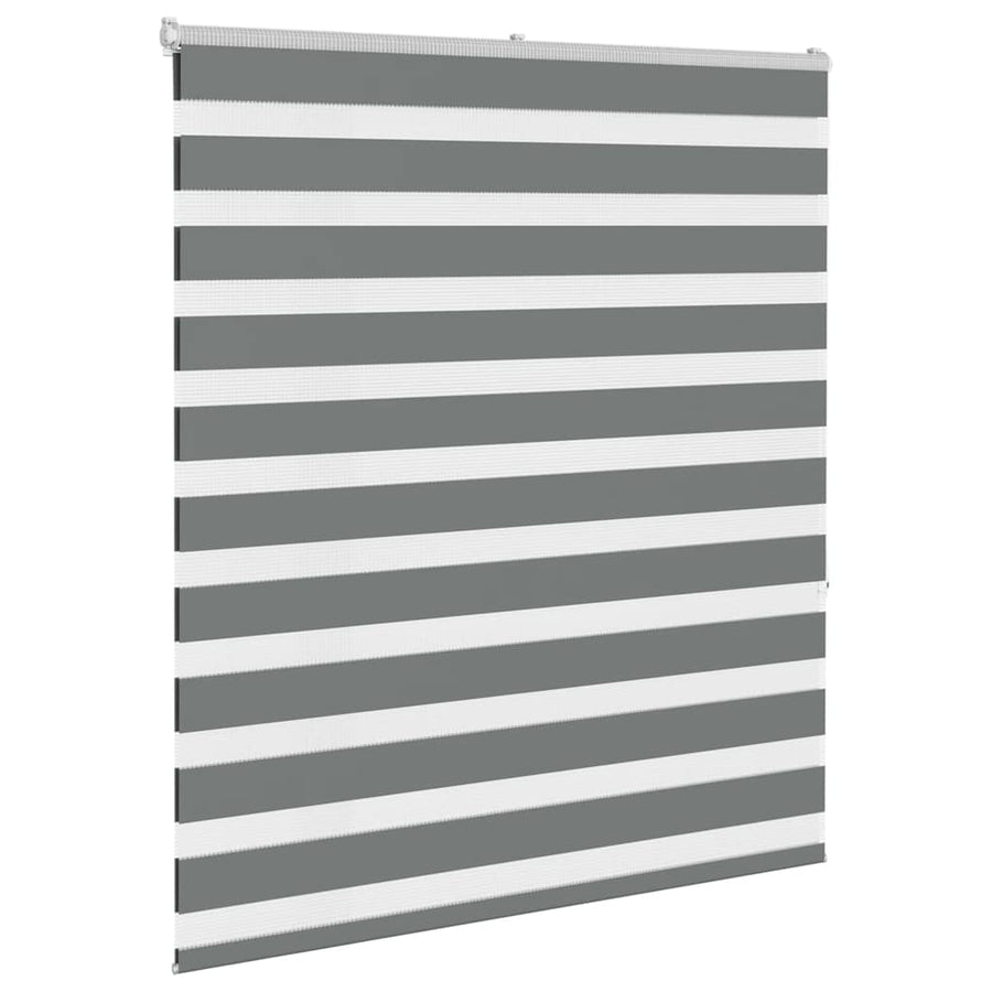 Zebra rolgordijn 130x150 cm stofbreedte 125,9 cm donkergrijs