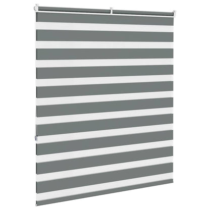Zebra rolgordijn 130x150 cm stofbreedte 125,9 cm donkergrijs