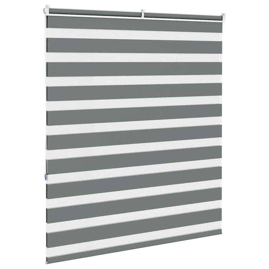 Zebra rolgordijn 135x150 cm stofbreedte 130,9 cm donkergrijs