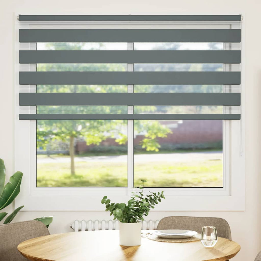 Zebra rolgordijn 155x150 cm stofbreedte 150,9 cm donkergrijs