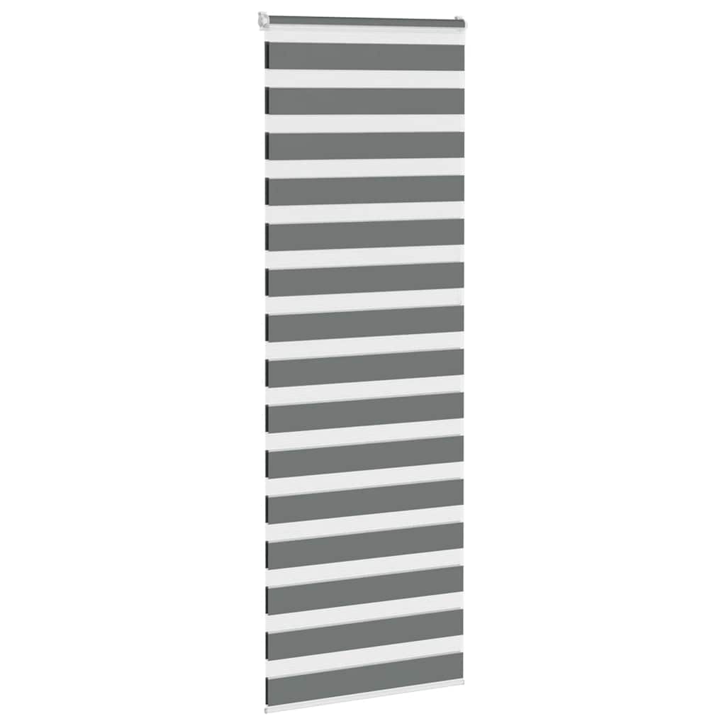 Zebra rolgordijn 90x200 cm stofbreedte 85,9 cm donkergrijs