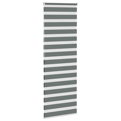 Zebra rolgordijn 90x200 cm stofbreedte 85,9 cm donkergrijs
