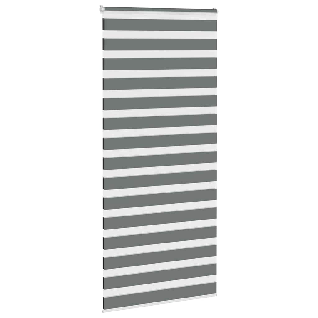 Zebra rolgordijn 95x200 cm stofbreedte 90,9 cm donkergrijs