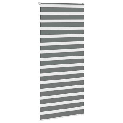 Zebra rolgordijn 95x200 cm stofbreedte 90,9 cm donkergrijs