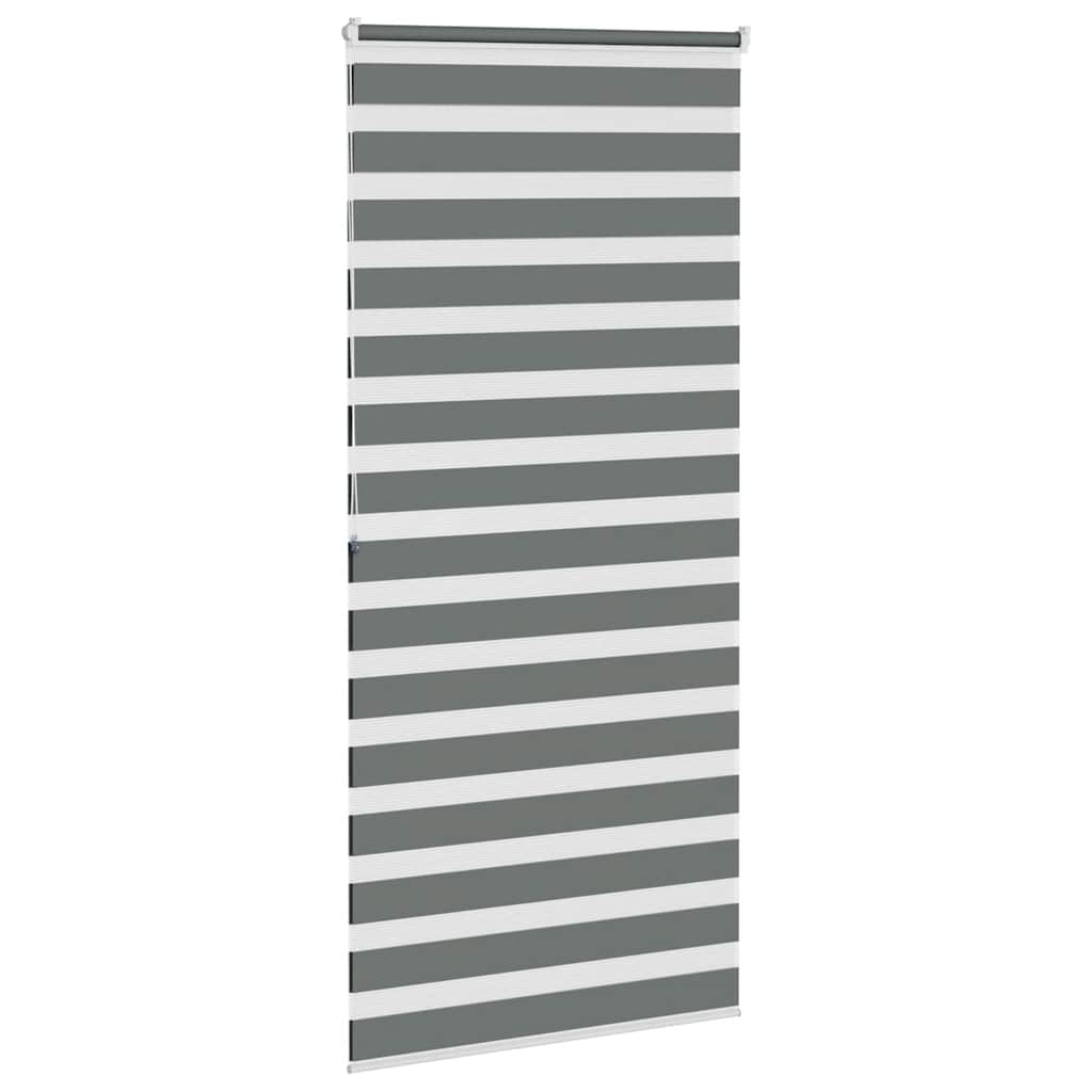 Zebra rolgordijn 95x200 cm stofbreedte 90,9 cm donkergrijs