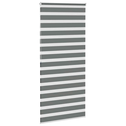 Zebra rolgordijn 95x200 cm stofbreedte 90,9 cm donkergrijs