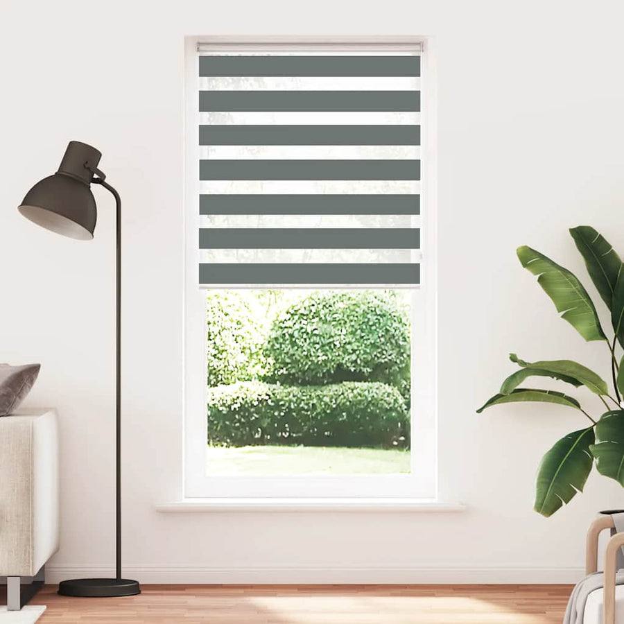 Zebra rolgordijn 105x200 cm stofbreedte 100,9 cm donkergrijs