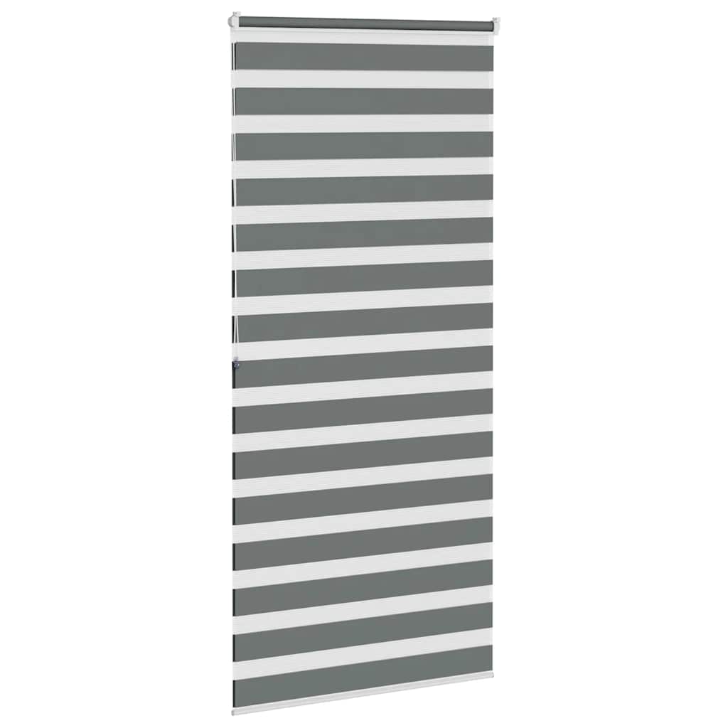 Zebra rolgordijn 105x200 cm stofbreedte 100,9 cm donkergrijs