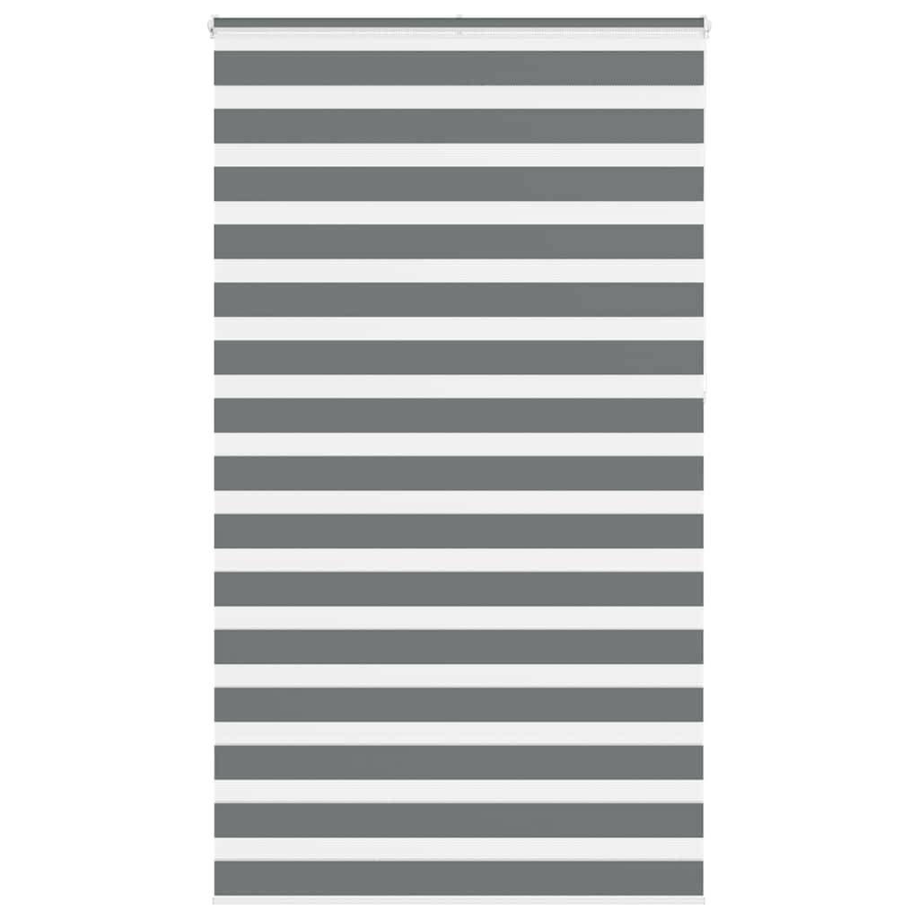 Zebra rolgordijn 130x230 cm stofbreedte 125,9 cm donkergrijs